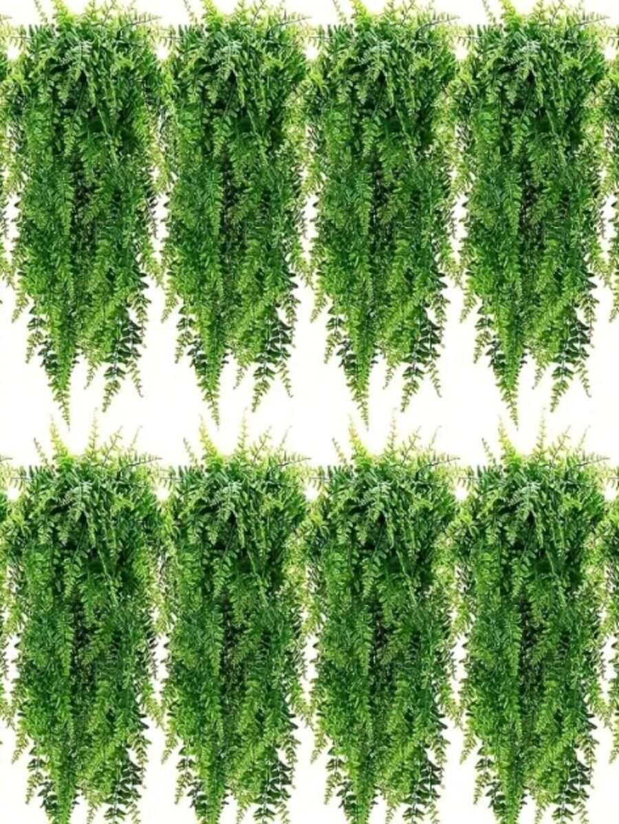 超逼真悬挂植物套装 - 人造蕨类和常春藤绿植 - 抗紫外线、低维护塑料装饰,适用于露台、门廊和室内空间 - 綠色 - 查看 1
