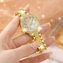 Bộ 2 đồng hồ nữ, đồng hồ thạch anh sang trọng và tinh tế dành cho nữ, mặt số có chữ số La Mã và vạch chỉ giờ, dây đeo có thể tháo rời kèm dụng cụ, phù hợp để đeo hàng ngày, làm quà sinh nhật, quà tựu trường, quà Lễ Tạ ơn, quà tặng cho cặp đôi, quà tặng đặc biệt (không bao gồm hộp quà). - Vàng - Xem 6