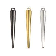 1 pieza/3 piezas Colgante de acero inoxidable 304 con baño electrolítico de oro/plata/negro de estilo minimalista y elegante, en diferentes longitudes, adecuado para hacer joyas DIY como collares, pulseras y pendientes - cono - Ver 23