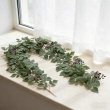 Leaf Garland Artificial Leaves Garland Spring Summer Fall Fake Hanging Vines For Mantle Decoration - Green - View 4