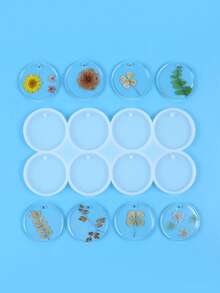 1 Round Pendant Resin Mold DIY Crystal Epoxy Resin Earring Jewelry Silicone Mold For Jewelry Making Keychain Tag Casting - Clear - View 3