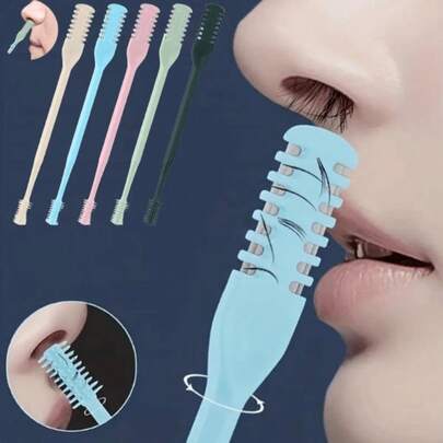 二合一手动鼻毛修剪器 - 360°旋转，双头鼻毛剪，男女通用，易于使用，精准便携，修剪体验舒适，轻松修剪难以触及的鼻毛，鼻毛修剪器，鼻毛去除器，鼻毛剃刀，脱毛器，鼻毛钳