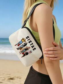 Fashionable Women's Printed Loose Waist Bag, Casual Outdoor Sports Chest Bag, Women's Chest Bag, Multi-Functional Travel Chest Bag/Phone Bag/Wallet, Suitable For Storing Phones, Cosmetics, Portable, Suitable For Travel, Office, Study, Fitness, Fashionable And Minimalist Design, Suitable For Women And Students, Travel Essential - Multicolor - View 2