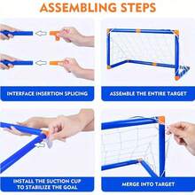 1 Set Mini Foldable Soccer Goal, Best Choice For Outdoor Sports In Summer, Plastic Soccer Goal Post Combination, Inflatable Sports Toy Suitable For Teenagers, Suitable For Indoor And Outdoor Team Games - Multicolor - View 3