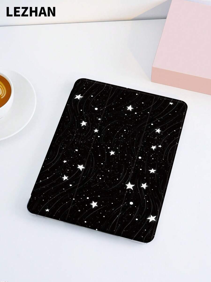 1 pieza Funda protectora para tableta con diseño minimalista de línea de cielo estrellado, compatible con iPad (A16) de 11 pulgadas de 11.a generación 2025/10.a generación, 10.2 pulgadas, Pro 2021/2020, Galaxy Tab A8 de 10.5 pulgadas de 2022, anti-caída, con ranura para lápiz, compatible con suspender/activar, regalo para niños/familia, regalo de fin de año, romántico y práctico - Multicolor - Ver 1
