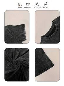 大码女式日常暗黑童话风格小红帽与大灰狼反向印花圆领短袖休闲春夏秋季大码T恤上衣，夏季穿搭，夏季服装，夏季度假装，夏季上衣，女士夏季穿搭，女士度假装，女士夏季穿搭，女士春季穿搭，女士夜店穿搭，黑色 - 黑色 - 查看 7