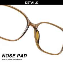 一副时尚大框老花镜，镜腿饰有金色链条，修饰脸型，黑色/棕色可选，适合日常办公及通勤佩戴。 - 黑色 - 查看 8