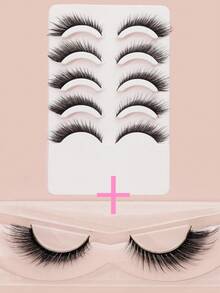 AYRMILLA 5 Pairs Fox/Cat Natural False Eyelashes, Fluffy & Soft, 3D Mink Hair Eyelashes, Black Lengthening & Volumizing Multi-Layer Fake Lashes - Black - View 10