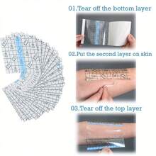 Bộ 1/4/5 miếng dán nâng cơ silicon tái sử dụng, dùng cho má, trán, mặt, chăm sóc da vùng mắt. - Màu xanh lam - Xem 4