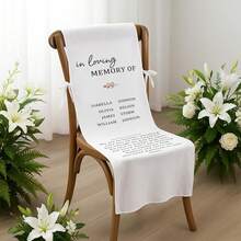 1pc Custom Reserved Memorial Chair Sign For Wedding, Personalized In Loving Memory Of Forever In Our Hearts Banner, Sympathy Gift For Loss Seat, Linen Fabric Seat Decoration For Ceremony - Färg1 - Visa 2