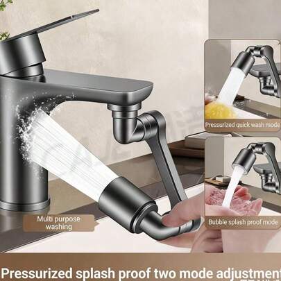 Cần nối dài vòi nước xoay đa chức năng, chống bắn nước, dày dặn.