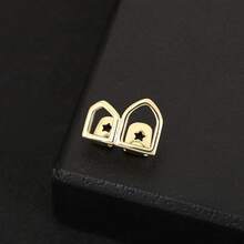 Bộ 3 món trang sức răng kẹp hình trái tim rỗng bằng đồng 14k, phong cách Y2K Grillz, thích hợp cho Ngày Valentine và Halloween, dành cho nữ. - Nhiều màu - Xem 5