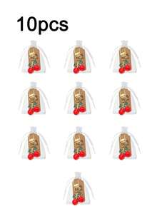 1/5/10pcs Resin Simulated Cherry Keychains Gift Set,Includes Pink Thank You Tags,Organza Bags, And Cherry Keychains,Suitable For Gift Packing,Party Decorations, Event Giveaways - Multicolor - View 9