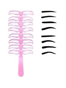 8pcs Eyebrow Shaping Stencils, Suitable For Beginners, Makeup, Affordable, Room Decor, Vanity, Travel, Bedroom, Makeup Accessories, Christmas Gift Filler, Makeup Tools, Budget-Friendly, Gift, Women's Gift, Christmas Gift, Freebie, Travel Essentials - Multicolor - View 5