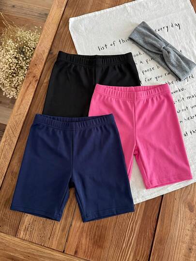 Bộ 3 quần short cho bé gái, quần legging đa năng cho trẻ nhỏ.