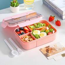 1 hộp cơm trưa di động chống rò rỉ, hộp đựng salad kèm thìa và dĩa, dùng được trong lò vi sóng và máy rửa chén, hình chữ nhật. - Nhiều màu - Xem 4