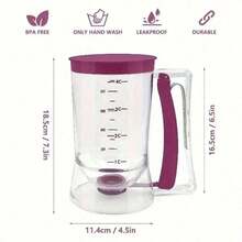 Pancake Batter Dispenser With Handle, Baking Tool For Pancakes, Cupcakes, Waffles & Muffins, Kitchen Baking Accessory - 查看 9