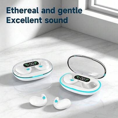 X55迷你耳机立体声隐藏式耳机带麦克风高清通话防水睡眠耳机无线迷你蓝牙耳机TWS