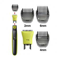 适用于 OneBlade QP6531 QP6530 QP2834 QP2734 QP2510 QP2515 QP2630 QP6520 QP6510 QP6651 QP6551 QP6541 剃须刀的替换刀头、导梳、护罩套装及鼻毛修剪器 - 黑與白 - 查看 3