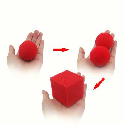 3pcs Sponge Magic Transformation Set, Square & Round Shapes, Interesting Gag Gift For Beginners