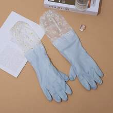 1 Pair Daisy Floral Pattern Jelly Color Household Gloves, Waterproof PVC Dishwashing And Laundry Gloves, Kitchen Cleaning Tool, Household Cleaning Supplies, Indoor Decor, Can Prevent Oil, Garbage, Detergent, Suitable For Kitchen, Travel, Restaurant, Mother's Day Family Gathering, Home Gifts - Multicolor - View 11