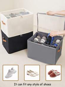 12-Compartment Large Capacity Shoe Box With Visible Lid , Dust-Proof Storage Box For Shoes, Clothes And Accessories, Solid Color Home Storage Box - View 1