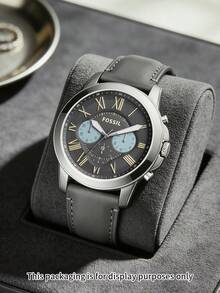 Fossil Grant 枪灰色表盘男士计时腕表 FS5183 - 黑色 - 查看 2