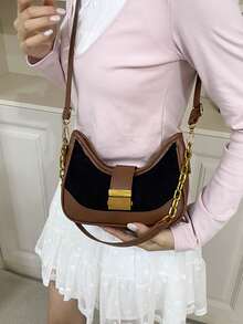 Niche Design Retro Dumpling Bag New Women's Bag Popular Explosion Model Crossbody Chain Crescent Bag - Black - View 6