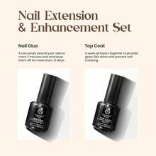 Beetles 2Pcs 15ML Gel Nail Glue & No Wipe Top Coat Kit, 9 In 1 Multi-Functional UV Nail Glue For Acrylic Tips & Clear Press On Nails, Easy Nail Extension Gel With Glossy Shine Finish, Soak Off LED Home DIY Manicure Essentials - 2支裝15毫升凝膠指甲膠套裝 - 查看 6