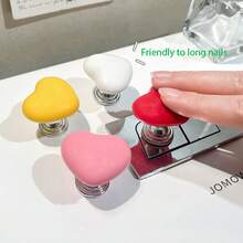 1pc Multi Colored Heart-Shaped Toilet Press, Not Damaging Long Nails, Suitable For Toilet Water Tank Button Assist, Toilet Lid Holder, Cabinet Door Handle, Drawer Handle, Etc - Heart Shape - View 4
