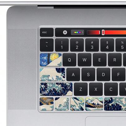 苹果Air键盘部分贴纸，耐用替换键帽，易于DIY安装，完美适配苹果Air 13.6英寸机型，兼容M2、M3、M4、M5，电子产品/办公用品/电脑配件/笔记本电脑贴纸和贴花