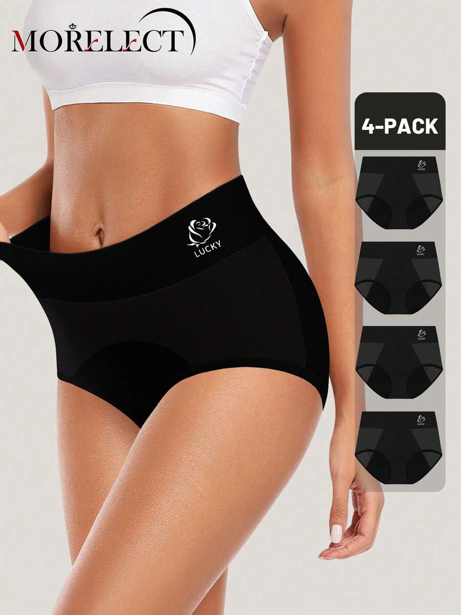 Morelect 4 piezas de ropa interior menstrual a prueba de fugas para mujeres, pantis triangulares cómodos