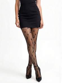 CLAGAINER 4PCS Gothic Star Moon Snake Pattern Fishnet Tights Y2K Sexy Sheer Pantyhose - Multicolor - View 17