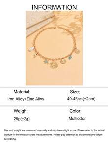 1 chiếc vòng cổ mặt dây chuyền hình mặt trời vàng cho kỳ nghỉ hè, vòng cổ ngọc trai giả thời trang với mặt dây chuyền hình sao biển và vỏ sò bằng hợp kim, thích hợp để đeo hàng ngày và đi du lịch biển. - Nhiều màu - Xem 4