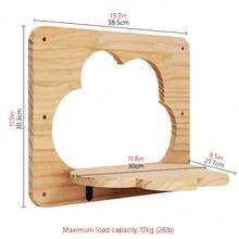 Bộ đồ nội thất cho mèo gồm: 1 kệ treo tường, 1 bệ leo, 1 võng gỗ, 2 cầu thang; được thiết kế cho mèo nghỉ ngơi, vui chơi và leo trèo. - Màu be - Xem 15