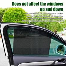 2 件套汽车遮阳帘，黑色网状汽车贴纸，静电吸附式侧窗遮阳帘，汽车防晒膜。 - 遮陽貼 - 查看 4
