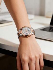 Fossil ES4135 女士腕表，珍珠贝母表盘，完美伴侣 - 白色 - 查看 3