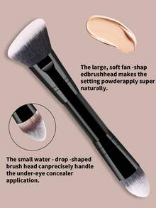 4支装专业双头化妆刷套装 - 包括粉底刷、轮廓刷、腮红刷、散粉刷、眼影刷、遮瑕刷、高光刷和晕染刷。柔软纤维刷毛，方便携带，是送给女性和女孩的绝佳礼物。化妆刷套装、化妆工具套装、化妆刷套装、全套化妆工具、化妆刷套装、全套化妆工具套装、化妆刷礼盒套装 - 黑色 - 查看 5