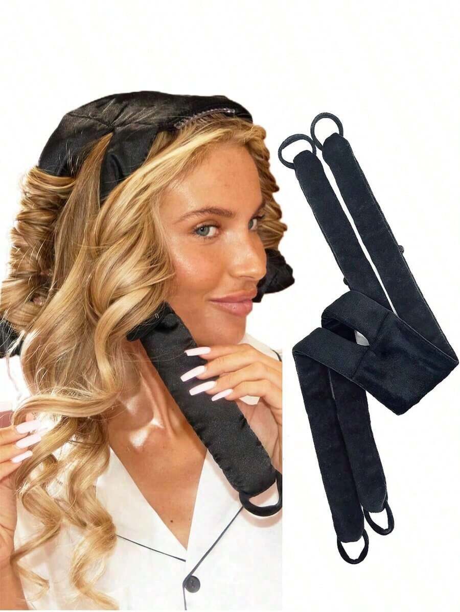 1pc No-Heat Hair Curler, Soft Heatless Hair Curler Set With Roller, Suitable For Sleeping, Blowdrying, Long Or Short Hair, Black ,Hair Styling Tools Hair Accessories - 咖啡棕 - 查看 1