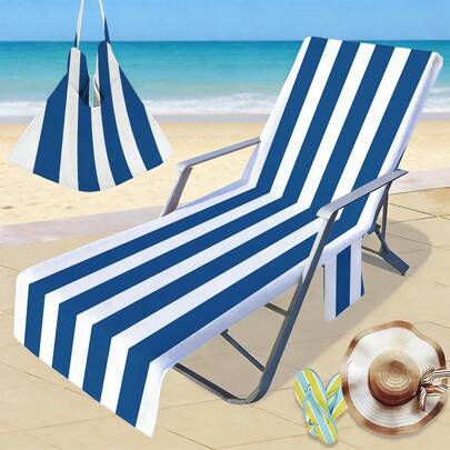 1pc Ultra Soft & Fine Fiber Striped Beach Towel - Quick Dry, Lightweight, Super Absorbent - Vibrant Striped Design, Suitable For Beach, Pool, Camping, Yoga, Travel, Poolside Accessory | Fashionable Beach Outfit, Beach Mat