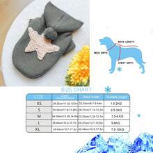 1pc Knitted Pet Hoodie - Star Pattern Dog/Cat With Pom Pom Hat, Warm Winter Outfit For Small Dogs & Cats - Multicolor - View 14