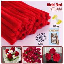 Tự làm bó hoa bằng dây buộc xoắn từ chất liệu nỉ. - 281 chiếc màu đỏ - Xem 17