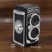 Vintage Camera Shaped Wind-Up Music Box - Desktop Decor Prop For Photography, Holiday Gift, Retro Desktop Ornament - 2073 - View 6