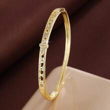 1pc Personalized Numeric Design Cubic Zirconia Inlaid Women Bracelet - Multicolor - View 9