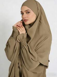 两件套女士祈祷服套装，长袖宽松长袍，祈祷头巾，适合节日、海滩、度假等场合。 - 彩色 - 查看 7