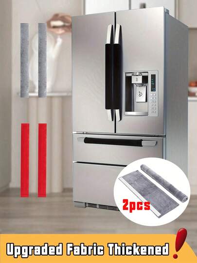 2 Packs Double-Door Refrigerator Oven Handle Covers, Oven Microwave Handle Covers, Non-Slip Oil-Proof Insulated Refrigerator Door Handle Covers, Refrigerator Oven Handle Velvet Protective Covers, Hook And Loop Handle Covers