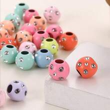 5/10/15Pcs8mmCandy Color Mixed Round Spacer Beads Shiny Imitation Crystal Acrylic Beads Jewelry Making Materials DIY Craft Beads - Multicolor - View 11