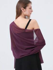 1 chiếc khăn choàng nữ màu trơn, nhẹ, thích hợp cho váy dạ hội, dự đám cưới, phù dâu, tiệc cưới, tiệc chiêu đãi, mùa hè, đi biển. - Nhiều màu - Xem 1