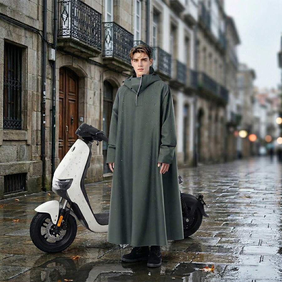 一件加厚高品质连帽雨衣，可调节抽绳，适合摩托车/自行车骑行、户外活动，保暖，适合情人节、宠物、嘉年华、春夏、伴娘礼物、房间/海滩、旅行、男女通用、度假、可爱配饰、海滩必备、毕业季、毕业典礼、祝贺毕业、毕业派对、旅行徒步必备、露营必备、便携工具、夏季必备、夏季便携 - 男女款 - 查看 1