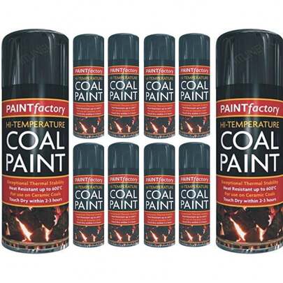 10 X400ml High Heat Temperatur 600c Blk Coal Stove Wood Burner BBQ Spray Paint
